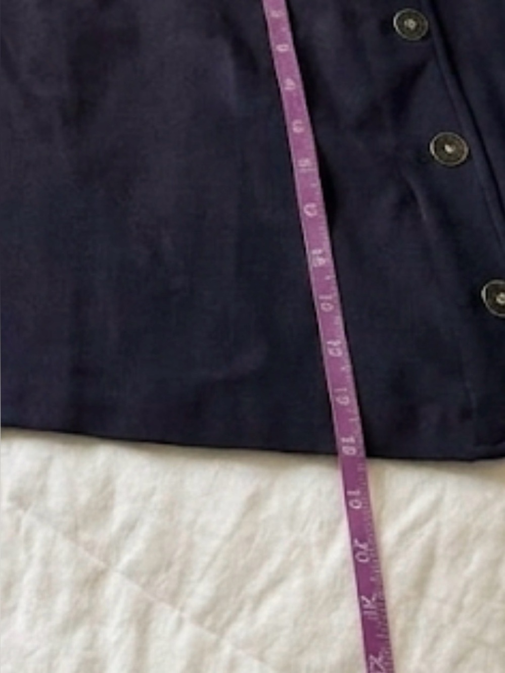 Women’s SPARTINA Navy Skirt with Side Button Detail - Picture 7 of 7
